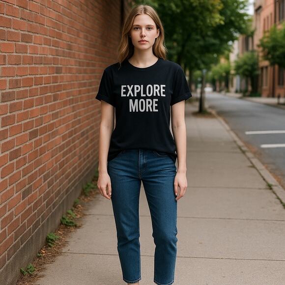 MOTHER  made‎ by Mother in the USA cuffed sleeve EXPLORE MORE  tshirt size XS - Picture 1 of 7
